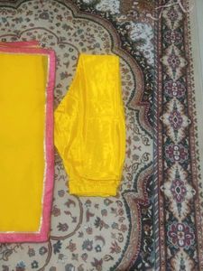 New Yellow Embroidered anarkali long suit set