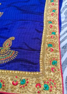 navy blue colour  beautiful saree