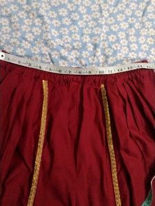 Maroon Dhoti Pants with golden lace