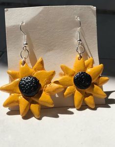 Handmade Sunflower Earrings