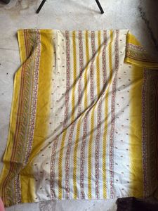 Beautiful Yellow Striped Printed Dupatta