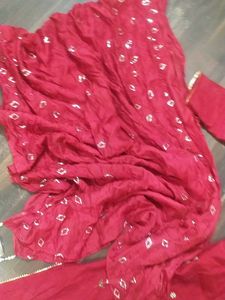 Stunning Red Embroidered Kurta Set