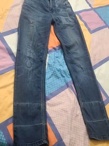 Stylish Blue Denim Jeans with back elastic
