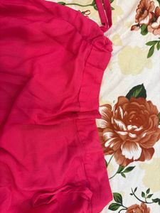 Floral print pink Croptop With Pleated Skirt And J