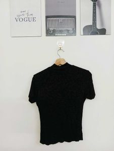 Burgundy Mock Neck T-Shirt