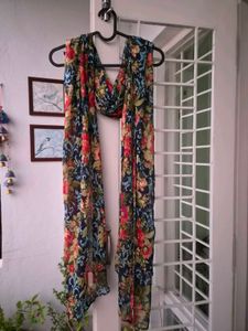 Very Beautiful Chiffon Floral Scarf/Dupatta