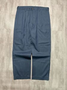 Men's Blue Pleated Casual Pants