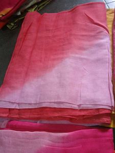 Vibrant Pink Ombre Saree/dupatta/odhni
