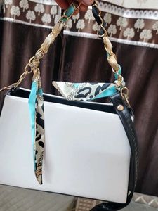 Chic White Top Handle Bag