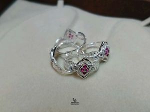 Exquisite Ruby &amp; Pure Silver Toe Rings
