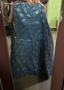 Blue Printed Ethnic Skirt with dupatta