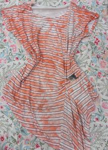 Stylish Striped Asymmetrical Tunic Top