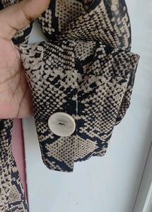 Snake Print Wrap shirt Dress