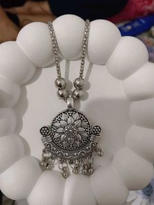 Bohemian Oxidized Silver Necklace
