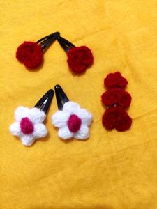 Cute Crochet Flower Hair Clips♥️🌸