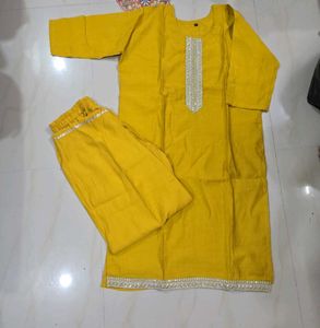 XXL Yellow Kurta with Pants