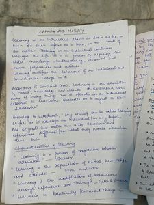 Teaching Notes Handwritten Kvs Dsssb Prt
