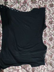 Black "Angels" Graphic Crop Top