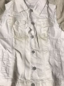 Zara White Denim Vest