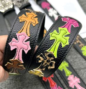Rare black chrome hearts belt