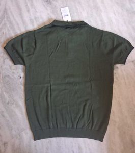 Men's Green Knit Polo Shirt