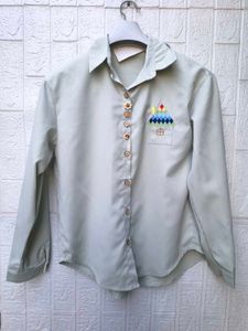 Korean Premium Cute Embroidered Button-Up Shirt