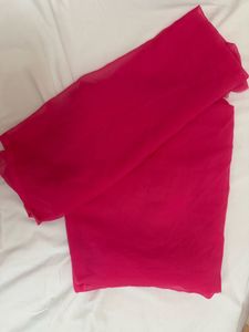 Vibrant Pink Chiffon saree