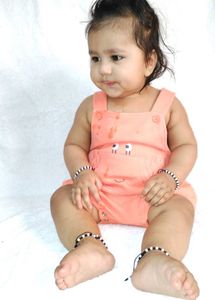 Cute Baby Girl Peach Overalls