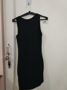 Black Ribbed Bodycon Dress
