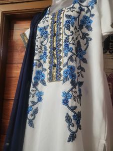 Pretty Embroidery Work Kurti With Dupatta