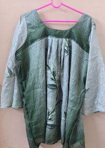 Elegant Green Leaf Print Kurta