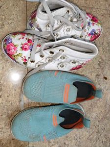 Combo 2 Floral & Blue Sneakers - Pair