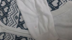 White/black Hooded Zipper Sweater For Girls