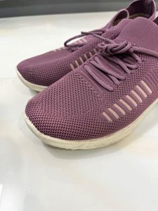 woman Purple Knit Sneakers