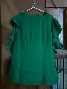 Emerald Green Ruffle Blouse