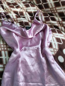 Sale💥Pinterestty Mauve Cowlneck Satin Dress