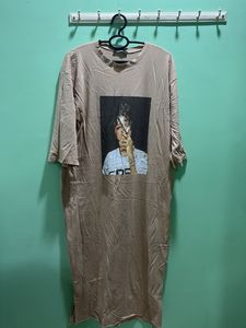 Graphic Print Oversized Tunic Top