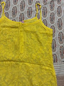 Label Aishwaryrika- Strappy Sheer Chikankari Kuri