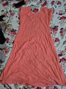 Peach Embroidered Kurta Set