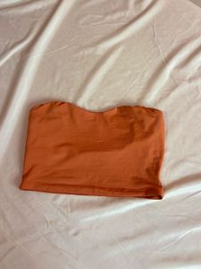 Orange Strapless Tube Top