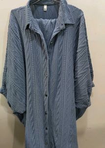 Stylish Blue Cable Knit Co-ord Set