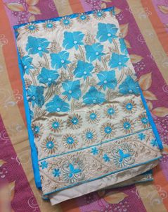 Embroidered Wedding Or Party Wear Saree