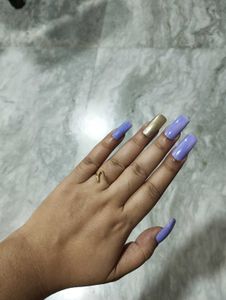 lavender &amp; Gold Press-On Nails