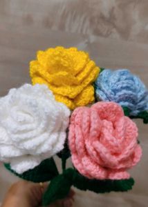 Handmade Crochet Rose Bouquet