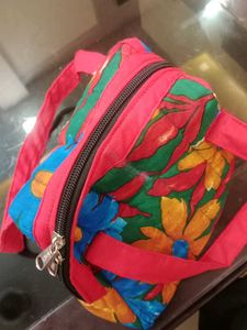 Quilted Floral Print Clutch Bag