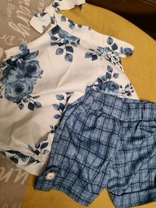 Halter Neck Ballon Style Top With Shorts