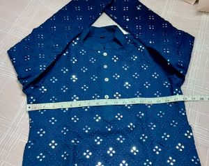 NAVY BLUE MIRROR WORK KURTA