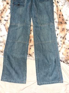 it girl low waist y2k Striped Flare Leg Jeans