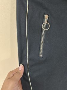 Stylish Black Pants with Zipper Detail