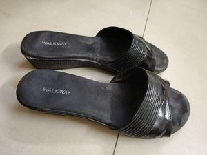 Black Slip-On Sandals